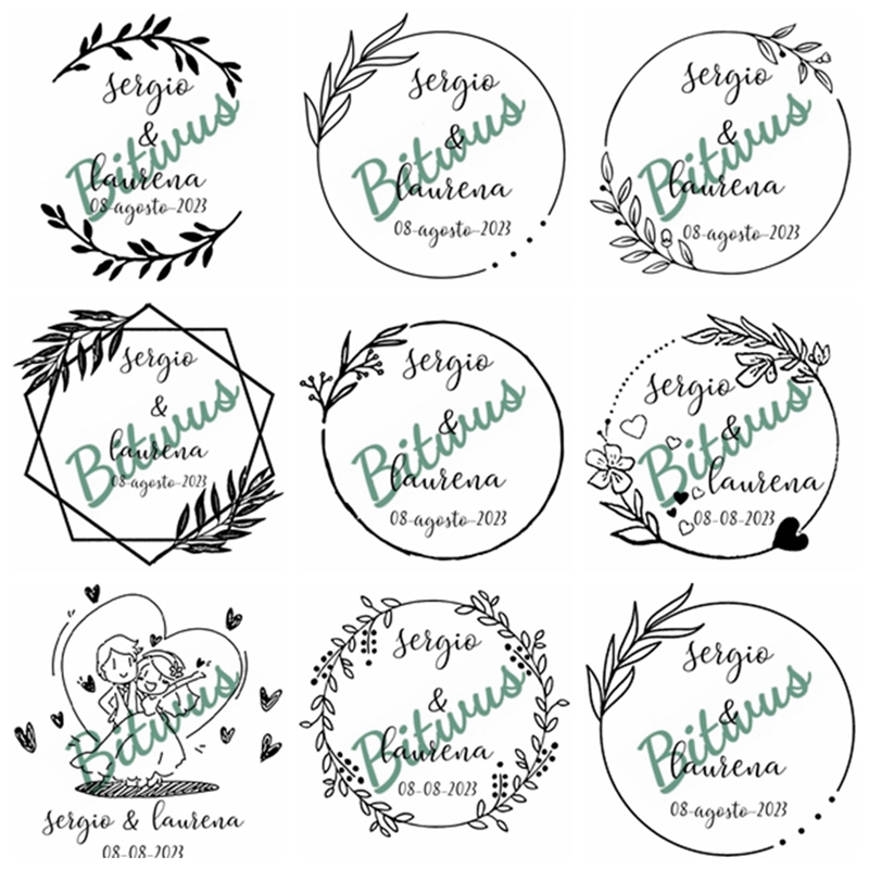 Rubber Date Stamp - Timbro per matrimonio personalizzato Timbro inchiostrato